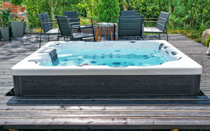 Hot Tub with Custom Deck